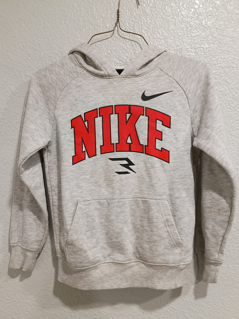 Nike Grey Hoodie with Red Logo